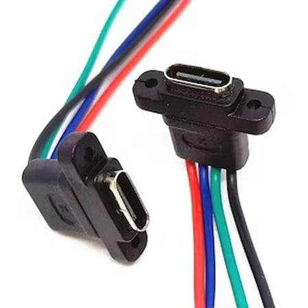 5 Adet 4 Pin Type-c Kablolu Konnektör ( Şarj Giriş Soketi )