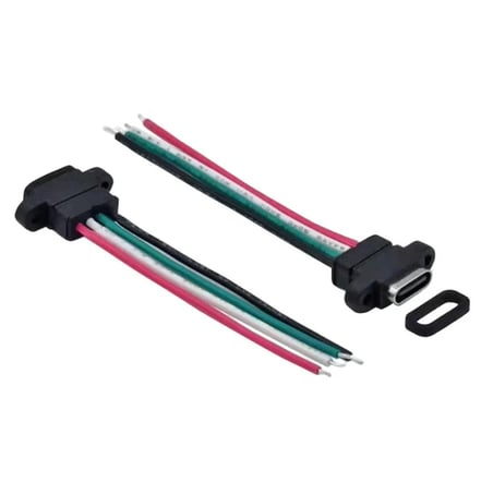 5 Adet 4 Pin Type-c Kablolu Konnektör ( Şarj Giriş Soketi )