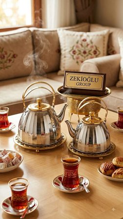 2 LİTRE VE  3 LİTRE GÜMÜŞ RENKLİ  ÇAYDANLIK TAKIMI  Paslanmaz Çelik Çaydanlık  İTHAL DEMLİK ÇAYDANLIK 