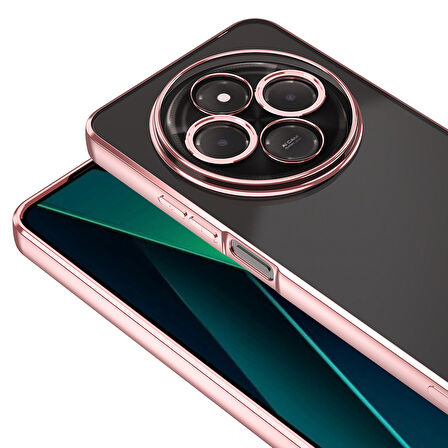 Xiaomi Redmi 14C 4G Kılıf Köşeleri Renkli Şeffaf Kamera Korumalı Silikon Luxury Kapak