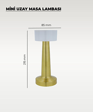 Gold Mini Uzay Masa Lambası - Dokunmatik - 3 Renk Işık