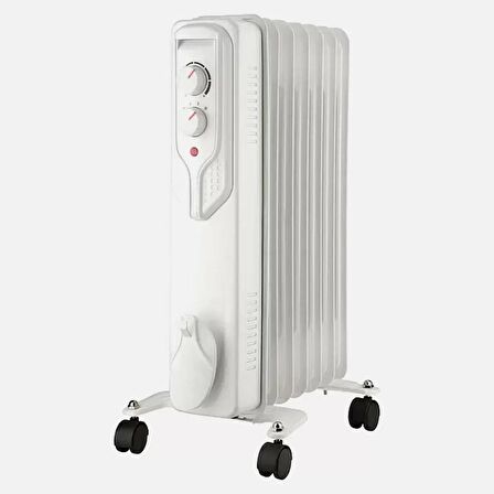 Voltomat Termostatlı 1500 W 7 Dilim Yağlı Radyatör Beyaz Isıtıcı 