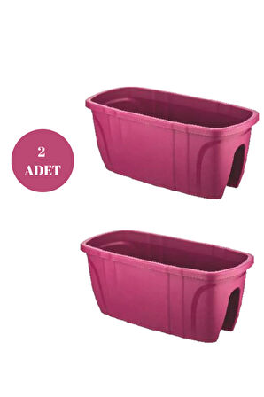 Opal Balkon Saksısı Bahçe Saksısı Büyük Boy Opal Saksı 2 Adet 29x59x25