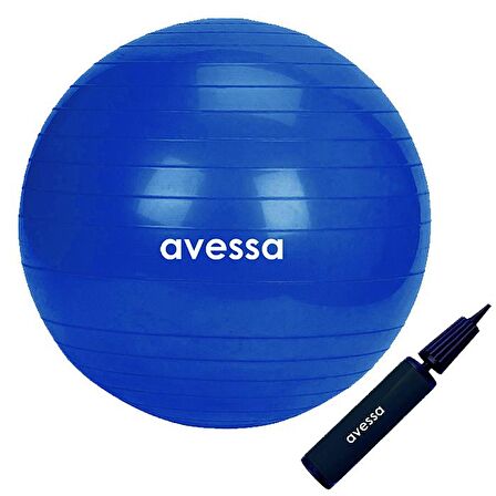 Avessa Pilates Topu 55 cm Gri Pompalı 