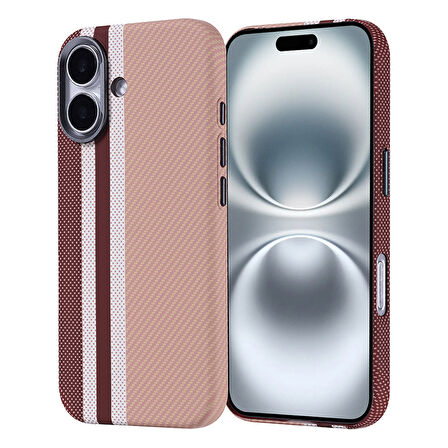 iPhone 16 Kılıf Magsafe Şarj Özellikli Karbon Fiber Görünümlü Ultra İnce Premium Next Kapak