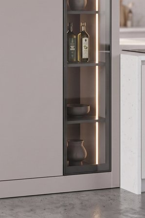 Nero Vitrinli Kiler Dolabı 115 cm Montaj Dahil