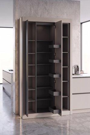 Nero Vitrinli Kiler Dolabı 115 cm Montaj Dahil