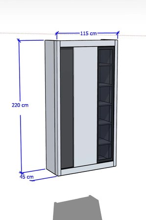 Nero Vitrinli Kiler Dolabı 115 cm Montaj Dahil