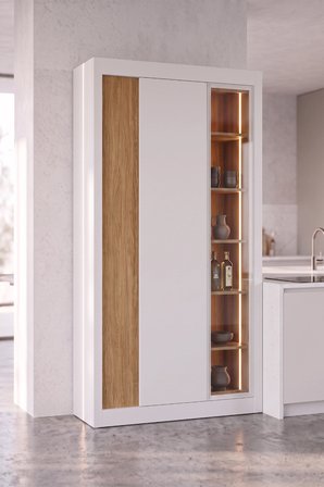 Nero Vitrinli Kiler Dolabı 115 cm Montaj Dahil