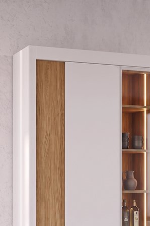 Nero Vitrinli Kiler Dolabı 115 cm Montaj Dahil
