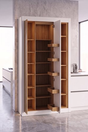 Nero Vitrinli Kiler Dolabı 115 cm Montaj Dahil