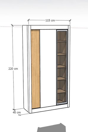 Nero Vitrinli Kiler Dolabı 115 cm Montaj Dahil