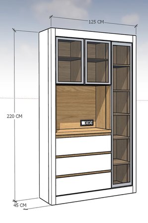 Nero Kahve Köşesi Multi 125 cm Montaj Dahil
