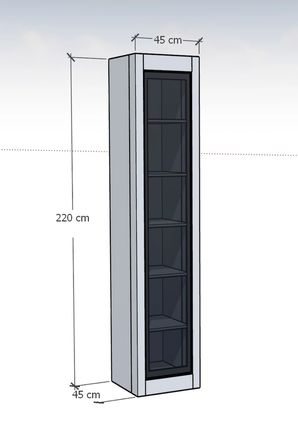 Nero Vitrin 45 cm Montaj Dahil