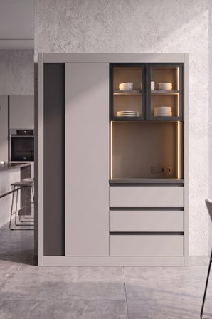 Nero Kahve Köşesi Multi  Kilerli 160 cm Montaj Dahil