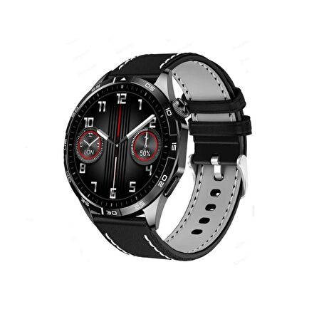 Global RW44 Watch GT4 Amoled Ekran Android İos HarmonyOs Uyumlu 3 Kordonlu Akıllı Saat Siyah WNE0888