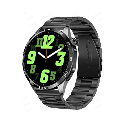 Global RW44 Watch GT4 Amoled Ekran Android İos HarmonyOs Uyumlu 3 Kordonlu Akıllı Saat Siyah WNE0888