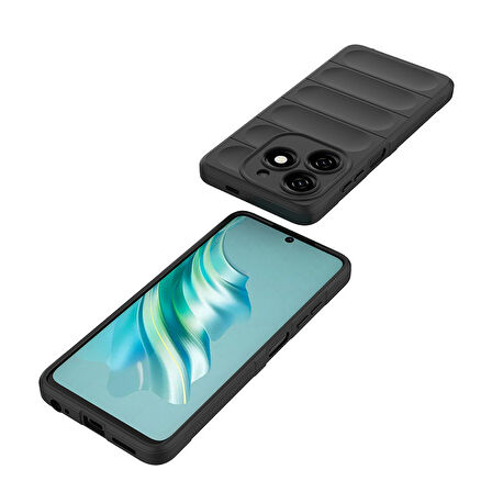 Tecno Spark 20/20C Kılıf Esnek TPU Oyuklu Arka Yüzey Tasarımlı Etnik Silikon Kapak