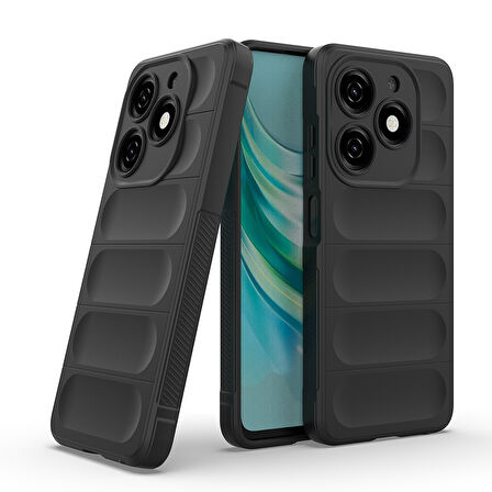 Tecno Spark 20/20C Kılıf Esnek TPU Oyuklu Arka Yüzey Tasarımlı Etnik Silikon Kapak