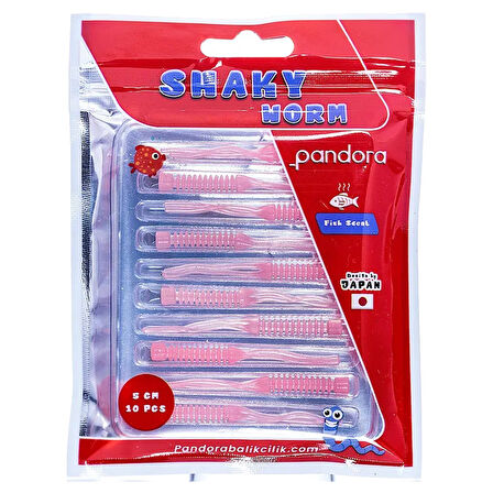 Pandora Shaky Worm 5cm 10 Adet LRF Silikonu Pink