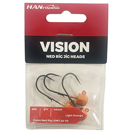 HanFish Vision Ned Rig Light Orange Jig Head 3/0 No - 7 Gr - 3 Adet