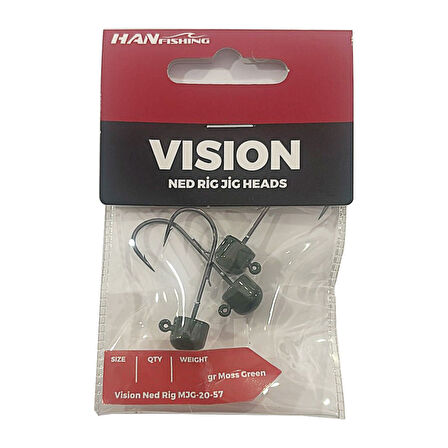 HanFish Vision Ned Rig Moss Green Jig Head 2 No - 3.3 Gr - 4 Adet