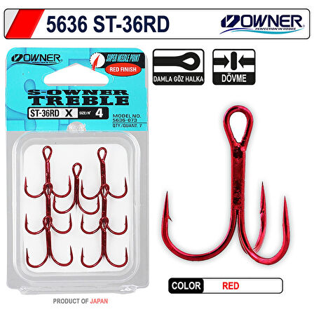 Owner 5646 ST-36RD Kırmızı Üçlü İğne  4 No 7 Adet