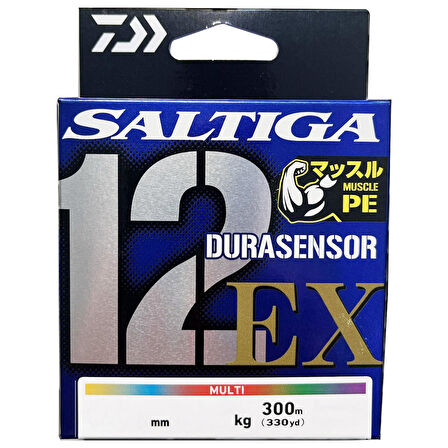 Daiwa Saltiga Durasensor 12EX 300m Multicolor Örgü - İp Misina 0.16mm - 1.5PE - 14Kg