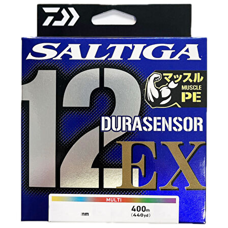 Daiwa Saltiga Durasensor 12EX 400m Multicolor Örgü - İp Misina 0.26mm - 3PE - 25Kg