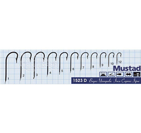 Mustad 1523D 100 Adet Olta İğnesi 5 No