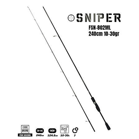 Fujin Sniper FSN-802ML 240cm 10-30gr Spin Olta Kamışı