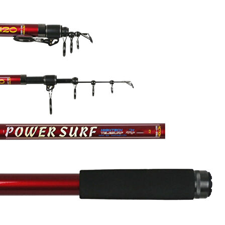 Eurofish Power Surf Red 3.90m 150-250gr Teleskopik Surf Olta Kamışı
