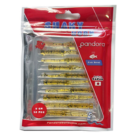 Pandora Shaky Worm 5cm 10 Adet LRF Silikonu Honey Shrimp