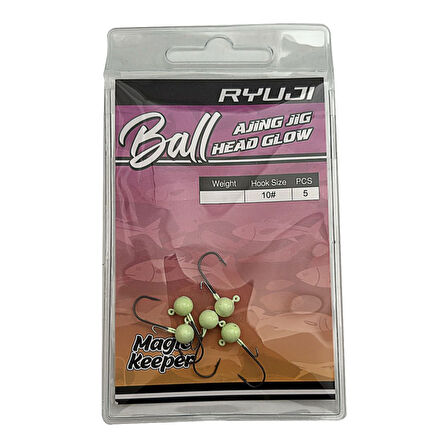 Ryuji Ball Ajing 5 Adet LRF Jig Head (Glow) 1.5gr 10no
