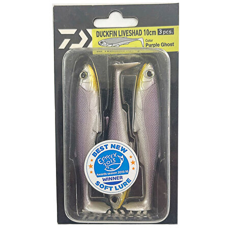 Daiwa Duckfin Live Shad 10cm 7Gr 3 Adet Silikon Yem Purple Ghost