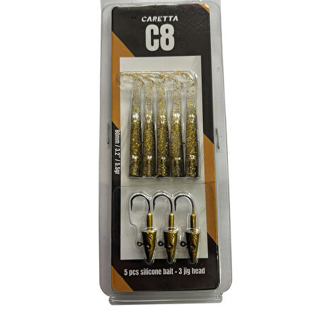 Caretta C8 8cm 5.5gr 5+3 Silikon Yem Gold