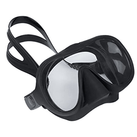 Shufa Temper Camlı Silikon Dalış maskesi (Siyah)