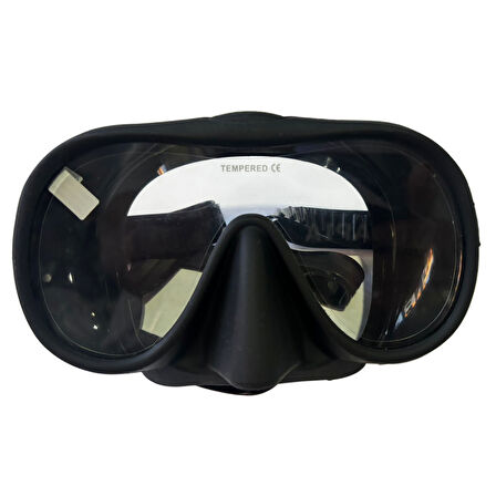 Shufa Temper Camlı Silikon Dalış maskesi (Siyah)