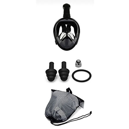 Shufa QSM01 L - XL Tam Yüz Siyah Dalış Maskesi