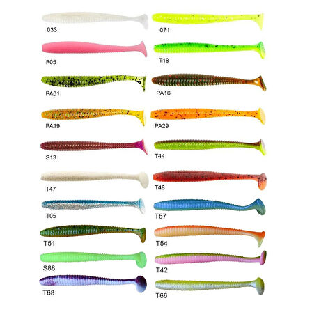 Lucky John S-Shad Tail 3.8'' (9.65 cm) 5 Adet Silikon Yem T-47