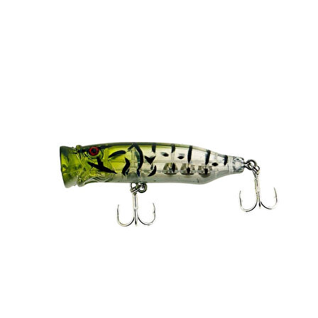 Fujin Salt Popper 70mm 9.5gr Su Üstü Maket Balık 188 Green Back Clear