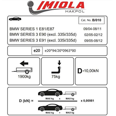 Hakpol - BMW 1-3 Serisi E90 2004-2011 Çeki Demiri