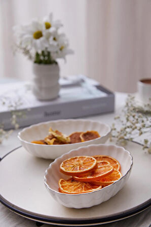 Kütahya Porselen Bone Luz Form Oval Kase Platin File 6 Parça 15cm BNLZF15OKSS2220