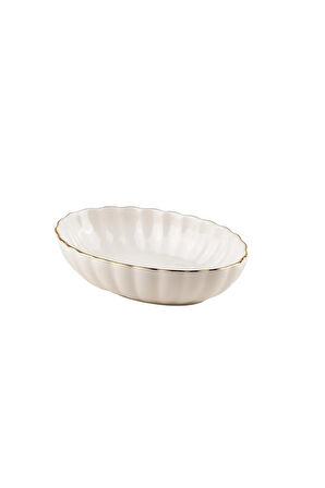 Kütahya Porselen Bone Luz Form Oval Kase Altın File 4 Parça 15cm BNLZF15OKSS220