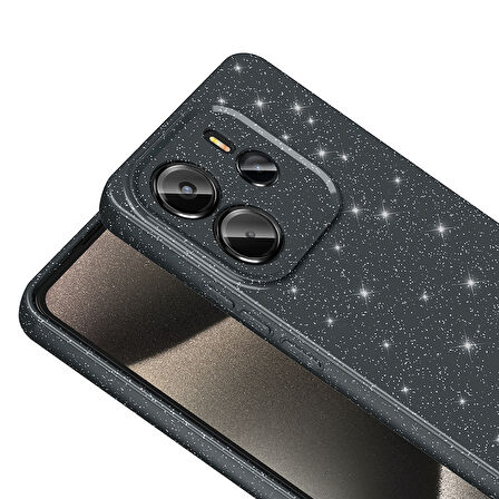 Redmi Note 14 Kılıf Kamera Korumalı Simli Parıltılı Lüks Silikon