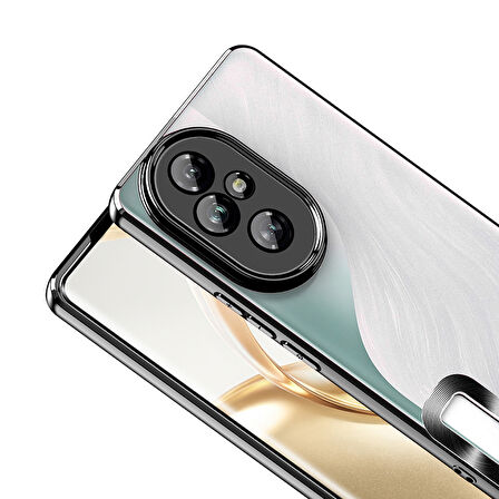 Honor 200 Kılıf Köşeleri Renkli Şeffaf Kamera Korumalı Silikon Luxury Kapak