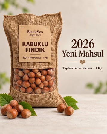 BlackSea Organics Yeni Mahsul Kabuklu Fındık 1 Kg