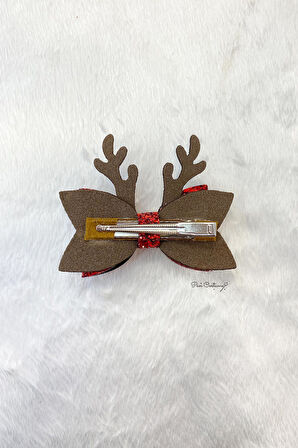 Kız Çocuk Klipsli Noel Geyik Toka