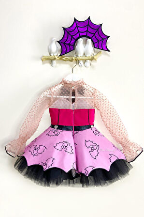 Draculaura Monster High Kız Çocuk Elbise Pembe