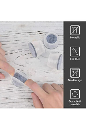 Şeffaf Silikon 4’lü Masa, Sandalye, Tabure, Sehpa Ayak Koruyucu – Kaymaz Pedli Zemini Korur